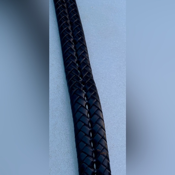 Fossil Men's Black Braided Leather Belt  Size 36 - Picture 6 of 12